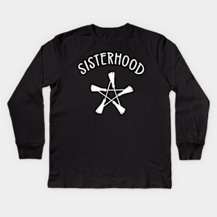 Sisterhood Broomstick Pentagram Cheeky witch® Kids Long Sleeve T-Shirt